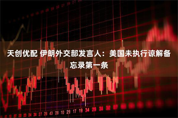 天创优配 伊朗外交部发言人：美国未执行谅解备忘录第一条