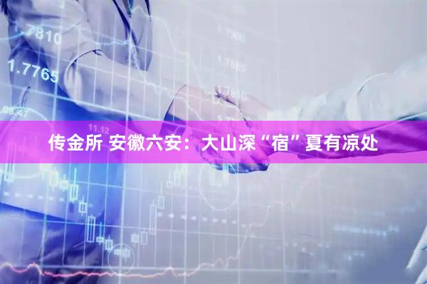 传金所 安徽六安:大山深“宿”夏有凉处